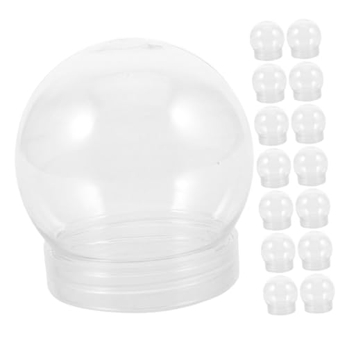 ERINGOGO 15 Stück Teiliges DIY Schneekugel Bastelset Kunststoff Kugeln mit Schraubverschluss Transparente Schneekugel Zubehör für Weihnachtsdeko Foto und Figuren Partygeschenke von ERINGOGO