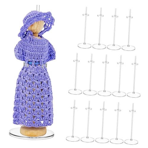 ERINGOGO 15 Stück Teiliges Puppenständer Transparent Kunststoff Verstellbar Stabile Figurenhalter für Puppensammlung Display Halterung für Actionfiguren und Handgefertigte Puppen von ERINGOGO