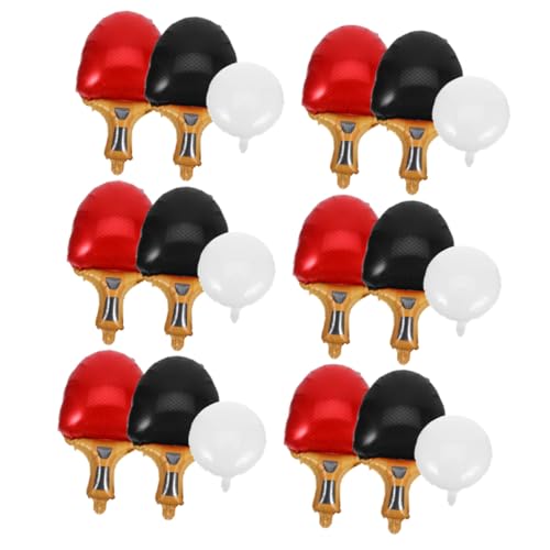 ERINGOGO 15 Stück Teiliges Tischtennis-ballons aus Aluminiumfolie Ball Schläger Leichtes Dekorationsset für Sportpartys Turniere Geburtstag Karneval Sportliches Partyzubehör für Spielabende von ERINGOGO