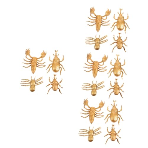 ERINGOGO 16 STK simulierte Insekten Mini-Dekor chinesisches Dekor slico inneneinrichtung Spielzeug Golddekor Desktop-Insekten-Ornament Tischdekoration mit Insekten Glücklich Dekorationen von ERINGOGO