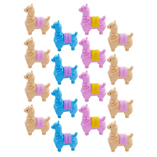 ERINGOGO 16 Stück Teiliges Cartoon Lama Radiergummi aus Flexiblem Tpr Material Bunte Radierer für Lustiges Schul und Partyzubehör Praktische und Dekorative Schreibwaren für Zufällige Farbe von ERINGOGO