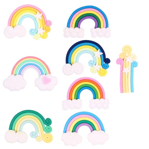 ERINGOGO 16 Stück Teiliges DIY Bastelset mit Bunten Polymer Clay Stickern Regenbogen Design für Kreative Scrapbooking Dekorationen für Handyhüllen Notizbücher und Mehr von ERINGOGO