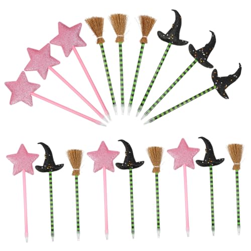 ERINGOGO 18 . Teiliges Kugelschreiber mit Hexenhut Besen Sternmotiven Bunte Schreibstifte für Teenager als Partygeschenk für Halloween Valentinstag Geburtstag und Festtagsfeiern ERINGOGO 18 . Teiliges Kugelschreiber mit Hexenhut Besen Sternmotiven Bunte Schreibstifte für Teenager als Partygeschenk für Halloween Valentinstag Geburtstag und Festtagsfeiern von ERINGOGO