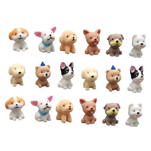 ERINGOGO 18 Stück Kreatives aus Miniatur Hundefiguren Niedliche Welpen Deko für Mini und Kindergeburtstagsfeiern Langlebig und Ansprechend für Hundeliebhaber und Fotorequisiten von ERINGOGO