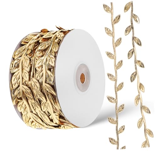 ERINGOGO 1Rolle Blattband Glitzer Finish Weinlaubgirlande für Kreative Dekorationen für Hochzeiten Partys Tischdeko und Bastelprojekte Leicht zu Verarbeiten von ERINGOGO