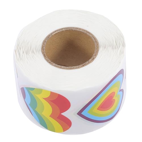ERINGOGO 1Rolle Regenbogen Herzaufkleber Selbstklebende Pride Sticker Herzform Für Umschläge Und Scrapbooking Aufkleber Für Hochzeiten Und Valentinstag ERINGOGO 1Rolle Regenbogen Herzaufkleber Selbstklebende Pride Sticker Herzform Für Umschläge Und Scrapbooking Aufkleber Für Hochzeiten Und Valentinstag von ERINGOGO