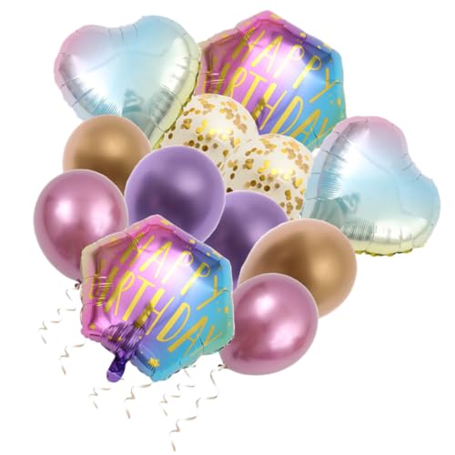 ERINGOGO 1Satz Hexagonale Aluminiumfolie Ballons Geburtstagsballons Für Kinderpartys Inklusive Große Ballons Herzballons Und Metallic Luftballons von ERINGOGO