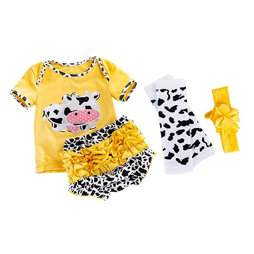 ERINGOGO 1Satz Puppen Kleidung für Teiliges Outfit mit Kuh Design Kurze Ärmel Shirt und Shorts für Puppen Sichere für Süßes von ERINGOGO