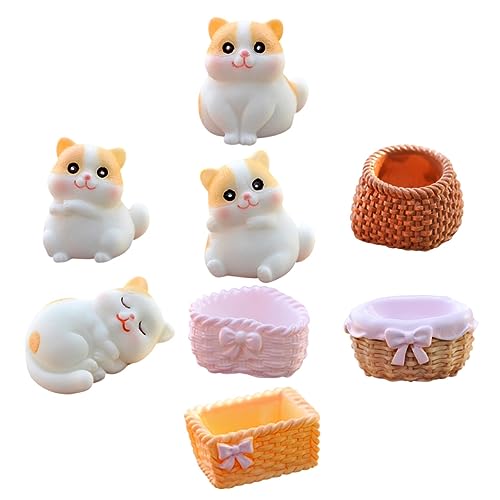 ERINGOGO 1Satz Tierfiguren Süßes Katzen Kawaii Katzenfiguren Für DIY Desktop Dekoration Festival Niedliche Katzen Ornamente Für Zuhause Und Partys von ERINGOGO