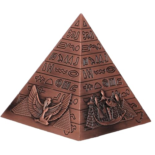 ERINGOGO 1Stück Design Ornament im Ägyptischen Dekorative Legierung mit Uhr Rotes Tischdeko für Wohnzimmer Kreatives für Freunde von ERINGOGO