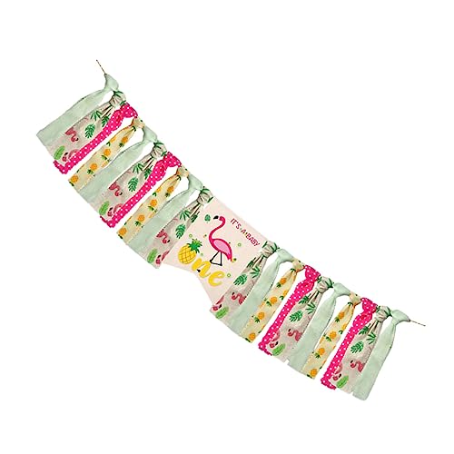 ERINGOGO 1Stück Hawaiianisches Flamingo Party Banner Kreative Deko Für Sommerfeiern Luau Und Gartenpartys Leinenfahne Mit Bunten Motiven Für Fröhliche Anlässe von ERINGOGO