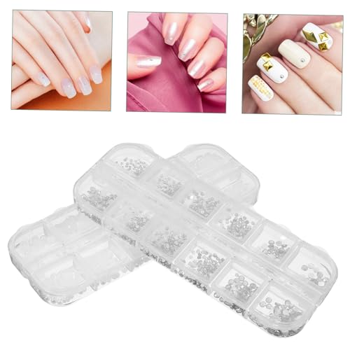 ERINGOGO 2 Boxen Nageldekorationen Teilig Kleine Flache Perlen Nail Charms für DIY Nail Art Langlebige Maniküre Schmuckverzierung Geeignet für Nagelkunst und von ERINGOGO