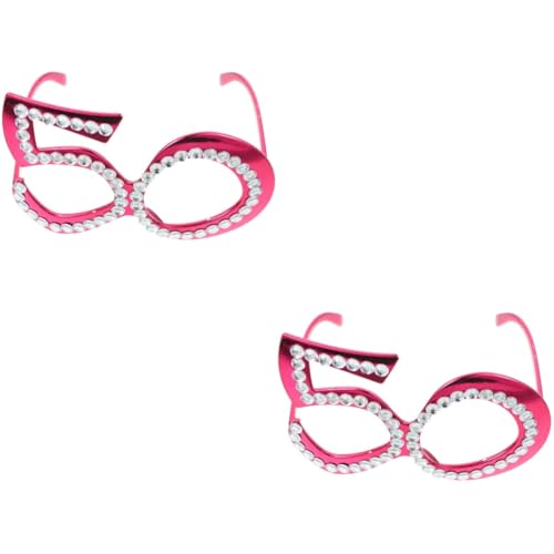 ERINGOGO 2 Paar Partybrille Lustige Brille Für Erwachsene Weihnachts-sonnenbrille Kinder Verkleiden Sich Brillen Strass-brillen Party-kostüm-brille Geburtstag Liefert Plastik Strasssteine von ERINGOGO