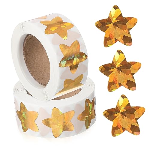 ERINGOGO 2 Rollen Goldene Sternaufkleber Selbstklebende Glitzeraufkleber für Belohnungstabellen Dekoration von Wänden und Kunsthandwerk Sticker für Vielseitige Verwendung von ERINGOGO