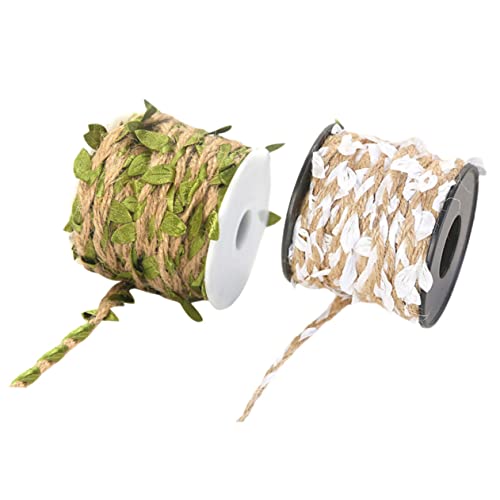 ERINGOGO 2 Rollen Künstliche Juteseil Dekoration DIY Simulierte Rattanblätter Grün und Weiß für Partys und Kreative Arrangements ERINGOGO 2 Rollen Künstliche Juteseil Dekoration DIY Simulierte Rattanblätter Grün und Weiß für Partys und Kreative Arrangements von ERINGOGO
