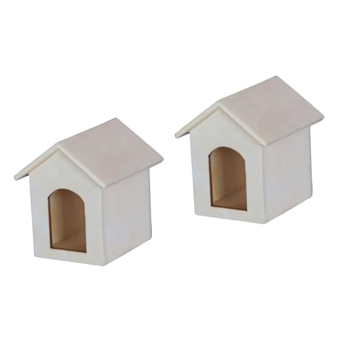 ERINGOGO 2 STK Zwinger-Modell Miniaturdekoration Vogelhaus basteln Hundehütte Modelle Minihaus aus Holz Miniatur-Hausdekor Puppenhaus schmücken mach es selbst Lieferungen von ERINGOGO