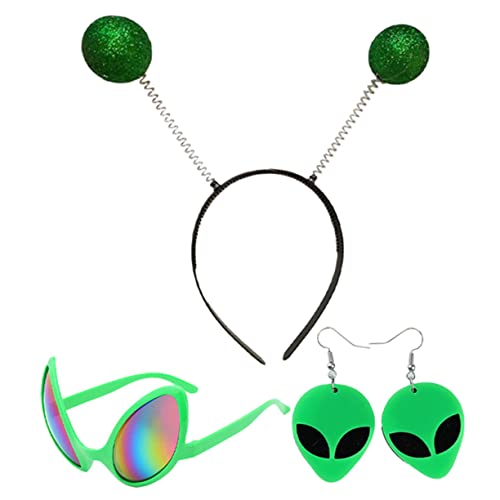 ERINGOGO 2 Sätze Alien-stirnband Lustige Sonnenbrille Party Feier Gläser Außerirdische Brillen Sonnenbrille Groß Für Erwachsene Festival-dekor Weltraum-partyzubehör Erwachsener Rock Plastik von ERINGOGO