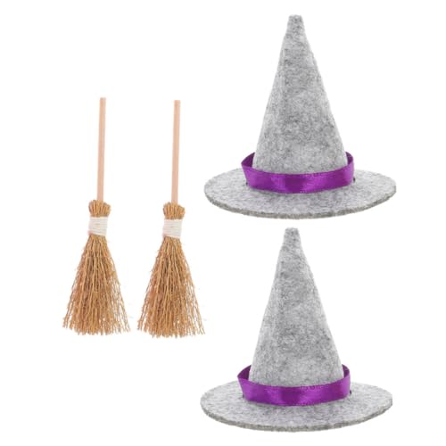 ERINGOGO 2 Sätze Miniatur Hexenhüte und Besen Teilig für Halloween Deko Realistische Mini Hexenhut Puppenhaus Accessoires Graue Hüte mit Natürlichen Strohbesen DIY Bastelset für Mikro ERINGOGO 2 Sätze Miniatur Hexenhüte und Besen Teilig für Halloween Deko Realistische Mini Hexenhut Puppenhaus Accessoires Graue Hüte mit Natürlichen Strohbesen DIY Bastelset für Mikro von ERINGOGO