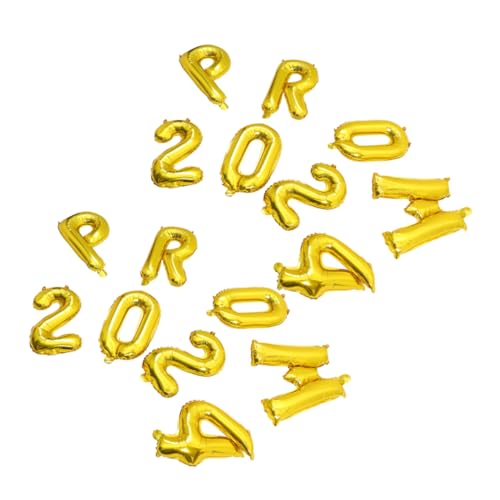 ERINGOGO 2 Sätze Partydekorationsballons Glücklich Alles Gute zum Geburtstag Luftballons Hochzeit Prinzessin Ballballon Abschluss Ballon Abschlussballondekorationen Aluminiumfolie Golden von ERINGOGO