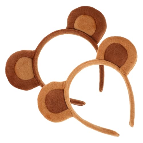 ERINGOGO 2 Stück Affenohren Haarreif Weicher Cartoon Tierkopfschmuck für Kostüm Zubehör für Cosplay und Skincare Lustiges Partyaccessoire für Feiern und Verkleidungen von ERINGOGO