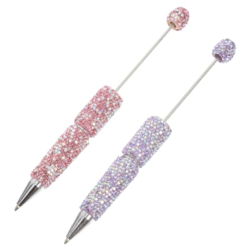 ERINGOGO 2 Stück Diamant-Kugelschreiber bleistifte rosa Stift schwerer Stift großer Stift Halloween-Perlenstifte Plüschperlenstift Perlenstifte Masse Perlenstifte, Perlen Strasssteine von ERINGOGO
