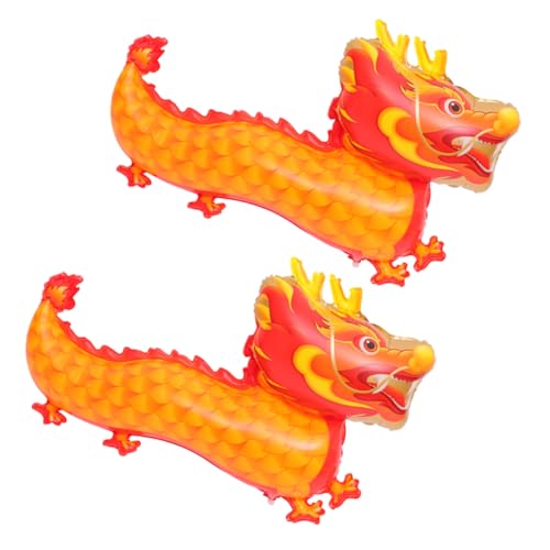 ERINGOGO 2 Stück Dragon King Ballon Luftballons Ballongas Chinesische Partydekorationen Brandballoon Neujahr Festlicher Ballon Party-ballon- Für Das Neue Jahr Aluminiumfolie Orange von ERINGOGO