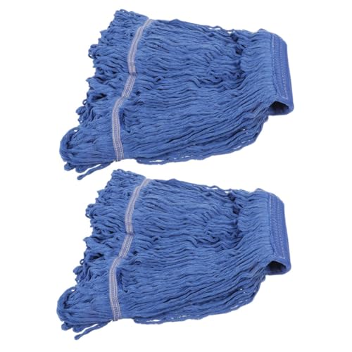 ERINGOGO 2 Stück Ersatzmoppkopf Wischkopf Ersetzen Nachfüllkopf Für Stoffmopp Ersatz -mop -pads Waschbare Moppköpfe Mop -nachfüllungen Mopp-nachfüllkopf Wischpads Tauschen Blau Baumwollgarn von ERINGOGO