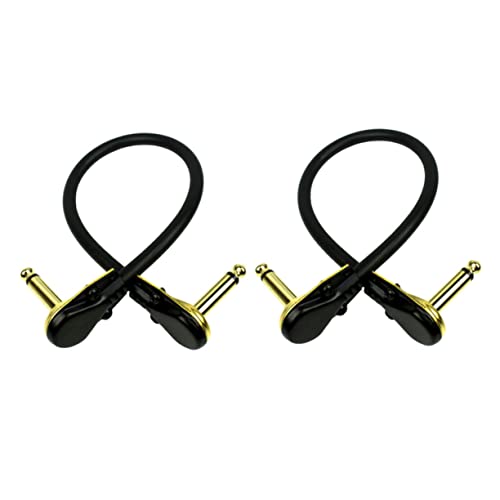 ERINGOGO 2 Stück Gitarreneffekt Kabel Vergoldete Stecker für Gitarren und Audio Equipment Langlebige Kupferkonstruktion Einfach zu Verwenden Lagern von ERINGOGO