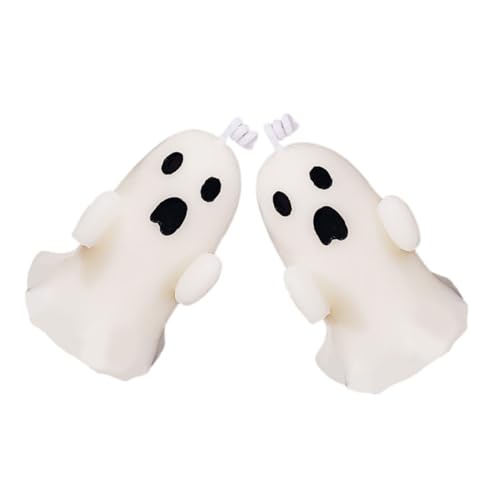 ERINGOGO 2 Stück Halloween-geisterkerze, Niedliche Geisterform-Kerzen, Geister-duftkerze, Halloween-gruselkerze von ERINGOGO