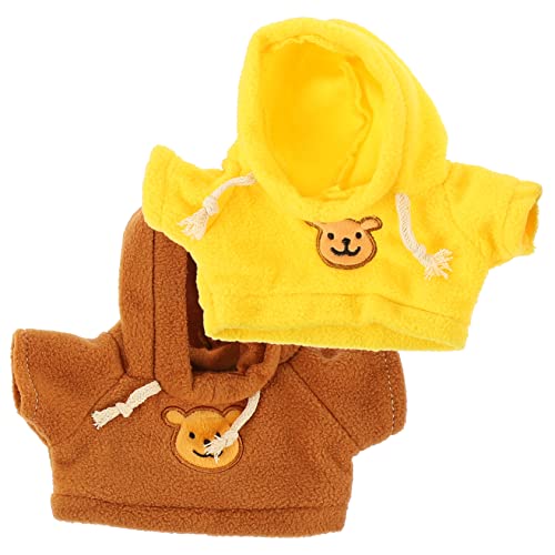 ERINGOGO 2 Stück Kleines Bärenkostüm Teiliges für Puppen Wiederverwendbare Waschbare Kleidung für Kuscheltiere Stilvolle Gelbe und Braune Pullover für Puppenoutfits Puppenzubehör für von ERINGOGO
