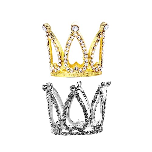 ERINGOGO 2 Stück Kronendekor für Kuchen Kuchenprinzessin Tiara Prinzessin Dekorationen Kuchenkrone Tiara- Party schnell Kuchenverzierung Kuchen-Krone-Topper Kuchen-Krone- Metall von ERINGOGO