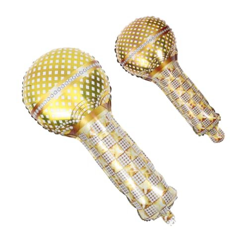 ERINGOGO 2 Stück Mikrofon Luftballons aus Aluminium Goldene Mikrofon Ballons für Geburtstagsfeiern Hochzeiten und Partys für Stilvolle Dekorationen Drinnen und Draußen von ERINGOGO