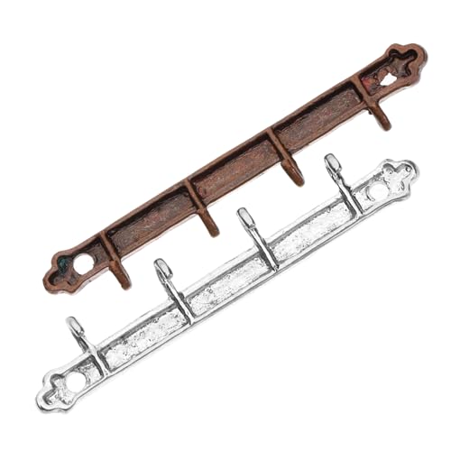 ERINGOGO 2 Stück Mini-Küchenhaken Minihaken für Miniaturhaus Miniaturhaken Mini-Zubehör Mini-Haken winzig Wall Hooks Puppen Kleidung Kleiner Aufhängehaken Puppenhaus-Miniaturen Legierung von ERINGOGO