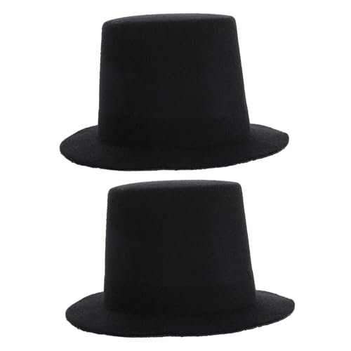 ERINGOGO 2 Stück Mini Top Hats Schwarz Puppenhut Bastelset aus Eva und Stoff für DIY Puppen Kostüm Zubehör und Kreative Dekorationen von ERINGOGO
