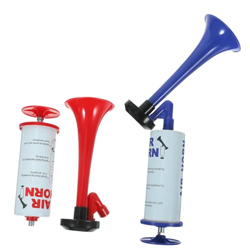ERINGOGO 2 Stück Partylufthörner Trompete Für Sportveranstaltungen Fußball-events Air Horn Handpumpe Pfeifen Mit Lanyard Lufthörner Für Fußballveranstaltungen Ereignis Streich Stadion Abs von ERINGOGO