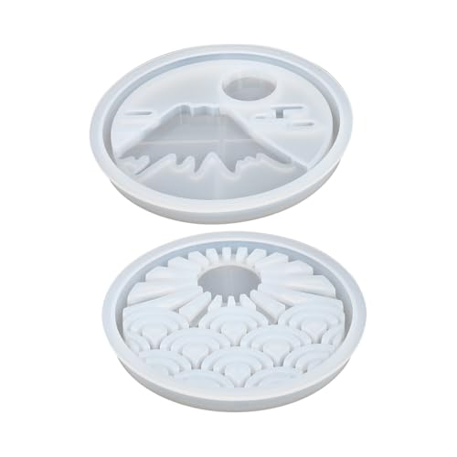 ERINGOGO 2 Stück Silikonform Untersetzer Sunrise form für DIY Basteln Epoxidharz Gießformen Silikon Coaster Mold Bpa frei Kreative Cup Mat Casting Mold für Individuelle Tischdekoration von ERINGOGO