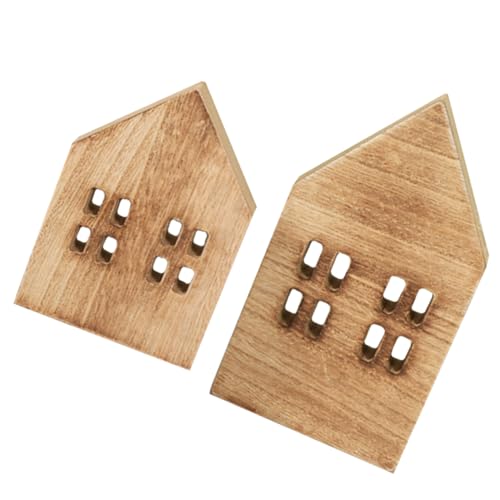 ERINGOGO 2 Stück Teiliges Holzhaus Deko Tischdekoration für Weihnachts und Festtags Elegantes für Wohnzimmer Bücherregal und Kreative ERINGOGO 2 Stück Teiliges Holzhaus Deko Tischdekoration für Weihnachts und Festtags Elegantes für Wohnzimmer Bücherregal und Kreative von ERINGOGO
