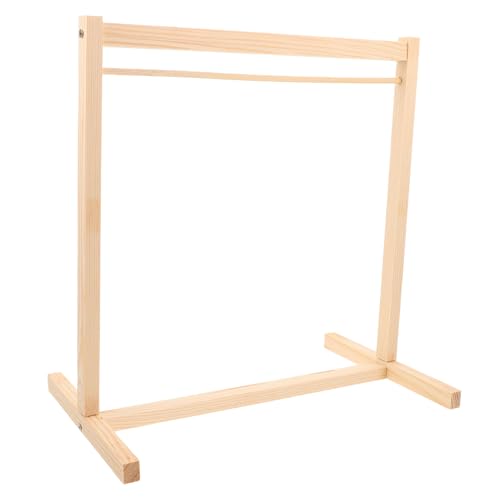 ERINGOGO 2 Stück Teiliges Holzkleiderbügel Miniatur Wäscheständer Puppenkleidung Halterung für Puppen und Kuscheltiere Dekoratives Aufbewahrungsrack für Puppenhaus Kleidung von ERINGOGO