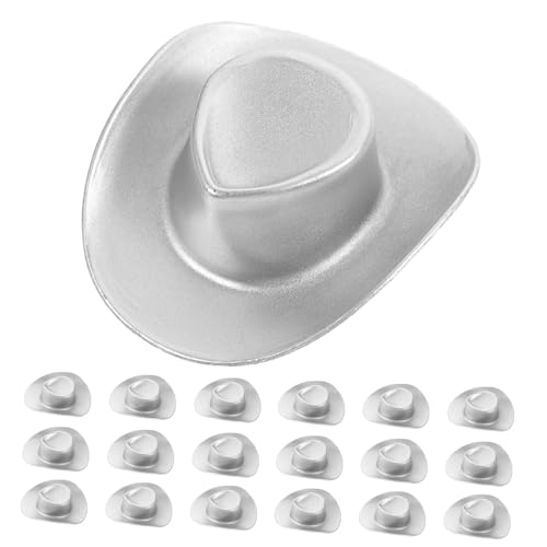 ERINGOGO 20 Stück Mini-Cowboyhut Cowgirl-Hut Geburtstagsmützen für Kuhmädchenhut doll Accessories puppenhauszubehör Hut für Minihauspuppe austauschbare Puppenhüte Plastik Silver ERINGOGO 20 Stück Mini-Cowboyhut Cowgirl-Hut Geburtstagsmützen für Kuhmädchenhut doll Accessories puppenhauszubehör Hut für Minihauspuppe austauschbare Puppenhüte Plastik Silver von ERINGOGO