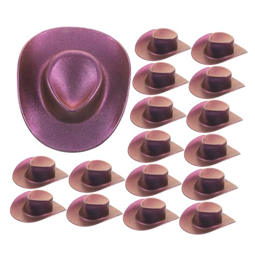 ERINGOGO 20 Stück Mini-Cowboyhut Cowgirl-Hut für Mädchen Verrückter Hut albern Cowboyhut aus winzig partyhüte Dekoration Weihnachten Miniaturhüte Puppenhüte Violett von ERINGOGO