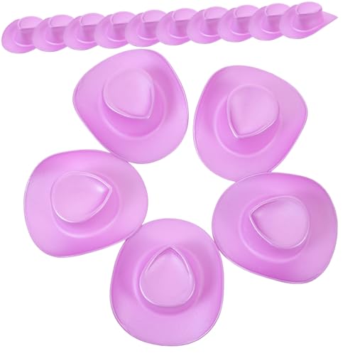 ERINGOGO 20 Stück Mini-Cowboyhut kindergeschenk doll Accessories DIY Puppenkleidung Cowgirl-Hüte für Damen lustiger Fischerhut Plüsch Puppenhüte selber Machen Mini-Hüte Plastik Violett von ERINGOGO