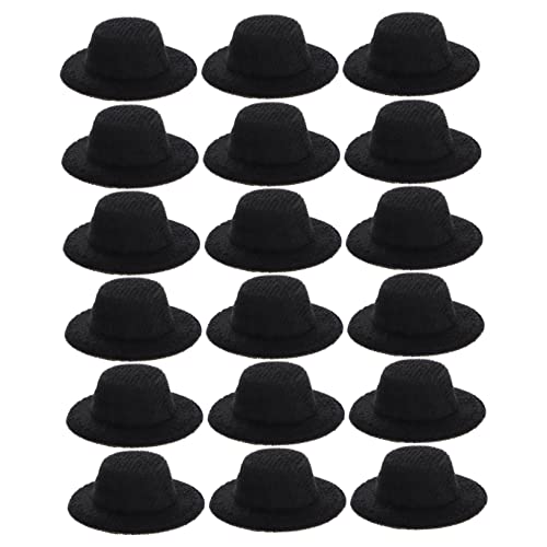 ERINGOGO 20 Stück Mini-Jazzhut Dolls for doll Hair Puppenhut für Verkleidung Kindergeburtstagsgeschenk Mini-Hüte Zaubererhüte Party DIY Minipuppenhüte Miniatur-Puppenhüte Stoff Black von ERINGOGO