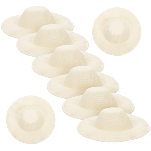 ERINGOGO 20 Stück Miniaturhüte für Bastelarbeiten Gewebte Puppenhüte Reisfarben Dekoration für Puppenhäuser DIY Projekte und Miniaturszenen Hautfreundliches Material Langlebig und Farbecht von ERINGOGO