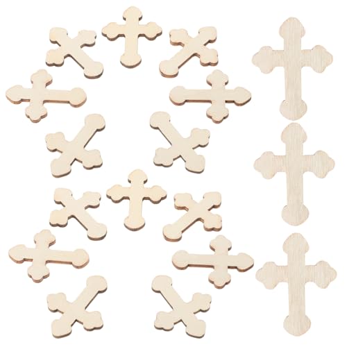 ERINGOGO 20 Stück Plastikwandbügel Kleine Kreuze Zum Basteln Handwerk Schild Party Willkommen Gunst Der Geburtstagsfeier Gegenwärtig Herstellung Form Kreuzen Cruz Sperrholz Aus Holz Beige von ERINGOGO
