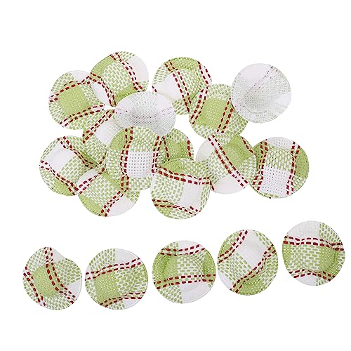 ERINGOGO 20 Stück Puppenhaus Strohhut Puppenhaushut Foto Requisite Mini-Hüte Puppenautositz Puppenhüte doll Accessories Puppenhut Kleiner Hut Puppenhaus-Webhut-Ornament Stoff von ERINGOGO