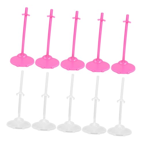 ERINGOGO 20 Stück Teiliges Puppenständer Transparent und Rosa Doll Toy Halterung Feststehender Supportrahmen Kindersicheres Zubehör für Mädchen Langlebig und Formstabil von ERINGOGO