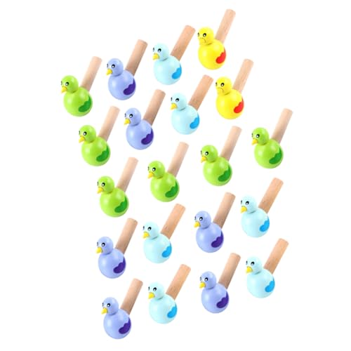 ERINGOGO 20 Stück Teiliges Vogel Pfeifen aus Holz Bunte Cartoon Trillerpfeifen für Langlebiges Musikinstrument für Party Schule und Frühe Zufällige Farbe Zufällige Farbe von ERINGOGO
