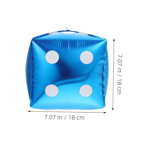 ERINGOGO 20 Stück Teiliges Würfel Folienballons Blau Sechseitige Partydeko aus Glänzendem Aluminiumfolie Wiederverwendbar Kreative Würfelform für Geburtstags Festival feiern von ERINGOGO