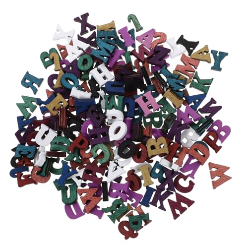ERINGOGO 200stücke Bunte Holzbuchstaben Holz Alphabet Deko Für Bastelarbeiten Wandgestaltung Und Feierlichkeiten Hohe Buchstaben Vintage Farben von ERINGOGO