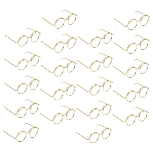 ERINGOGO Rahmen 20St Metallbrille Mini- rahmenlose Linsenpuppe Gläser Brillen Miniatur Brille zum Anziehen der Puppe Mini-Brille Baby Stahldraht Spielzeug schmücken Zubehör von ERINGOGO